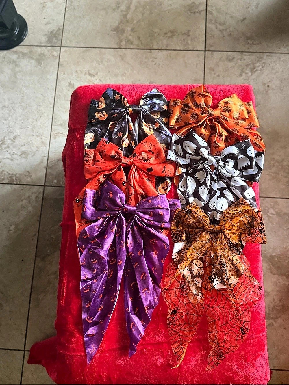 New Large Halloween Clip Bows set of 6